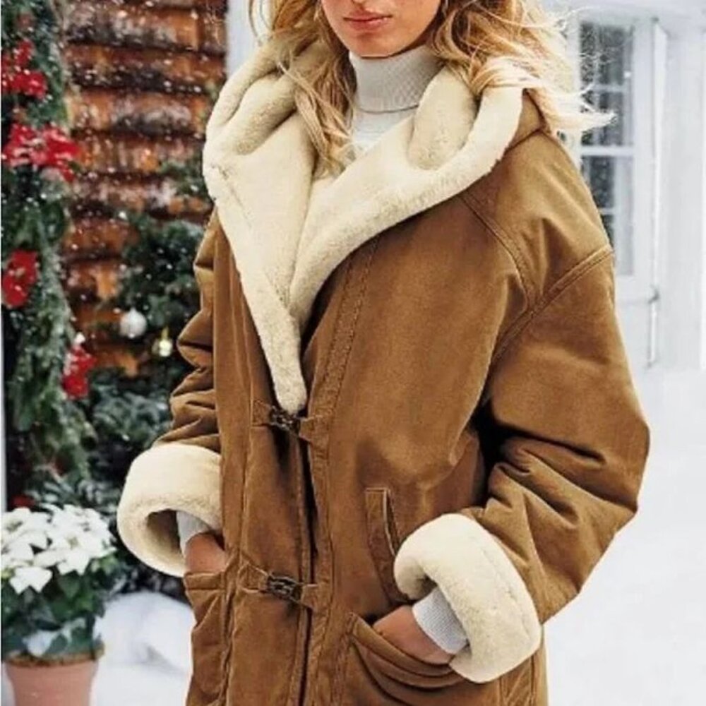Victoria Secret Warm Winter Suede Coat Size xs Fits size 0-2